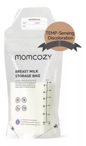 Momcozy Bolsas de almacenamiento de leche materna, bolsas de almacenamiento  de leche con detección de temperatura para lactancia materna, bolsa de