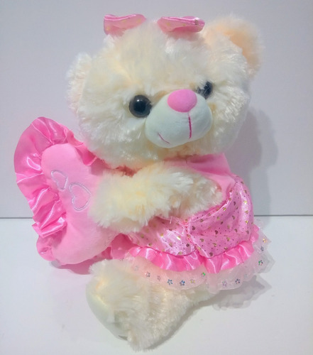 Peluche Oso Con Vestido Y Corazon