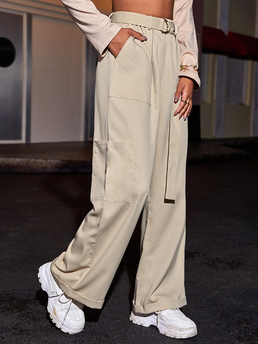 Pantalón Rectos Jogger Cargo De Moda Para Mujer