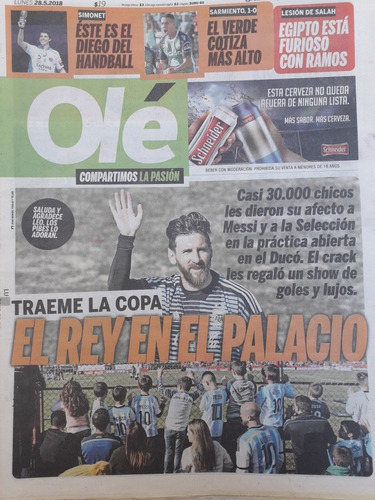 Diario Ole 28 Mayo 2018 Lionel Messi Diego Simonet