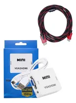 Comprar Convertidor De Vga A Hdmi Adaptador + Cable Hdmi Adaptador