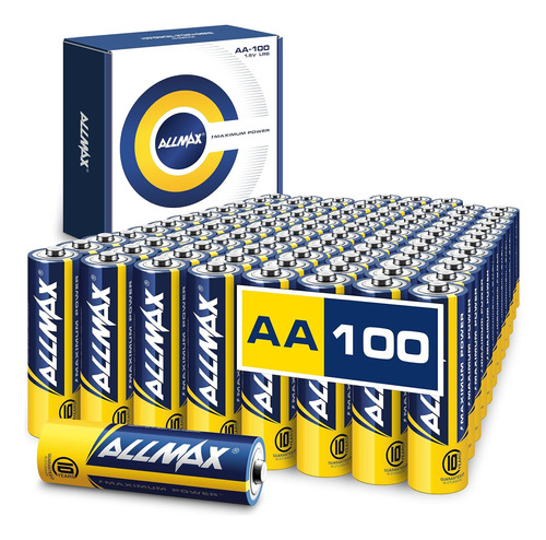 Allmax Aa Maximum Alkaline Double Batteries (100 Count)...