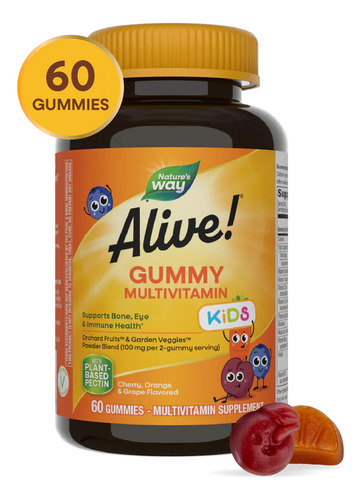 Natures Way Alive Kids Multivitamínico para niños 60 gomas