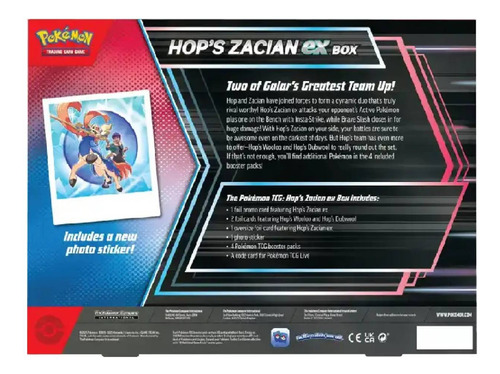 Pokémon Hop's Zacian Ex Box Inglés