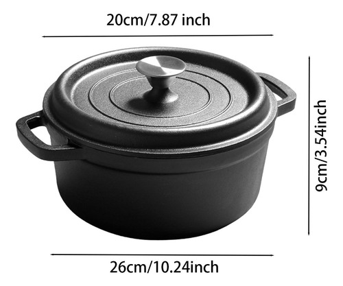 Horno Holandés De Hierro Fundido Resistente De Doble 20cm