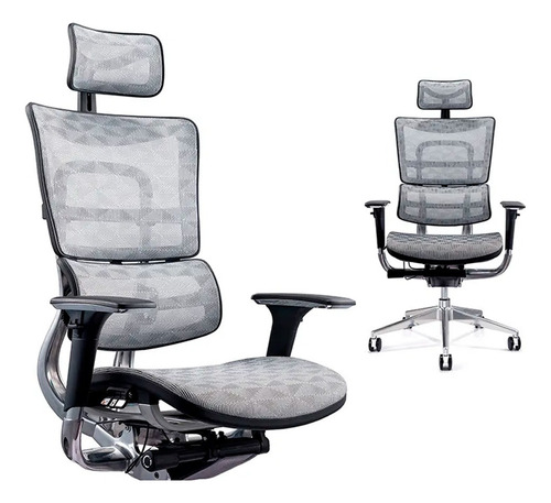 Cadeira Ergonômica Presidente Executiva Tecido Mesh Luxo Cor Branco Material Do Estofamento Malha