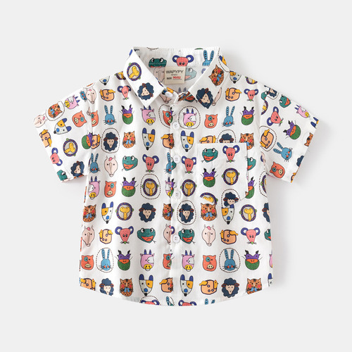 Camisas De Playa Estampadas A La Moda De Verano Para Niños