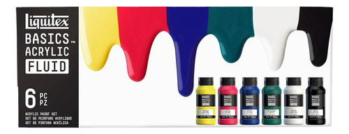 Tinta Acrílica Liquitex Basics Fluid 118ml 6 Cores Cor Colorido