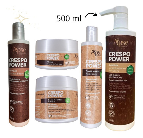 Kit Transição Capilar Crespo Power 5 Vegano No Poo