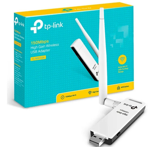 Imagen 1 de 8 de Adaptador De Red Rompemuros Wifi Usb Tl-wn722n Tp-link