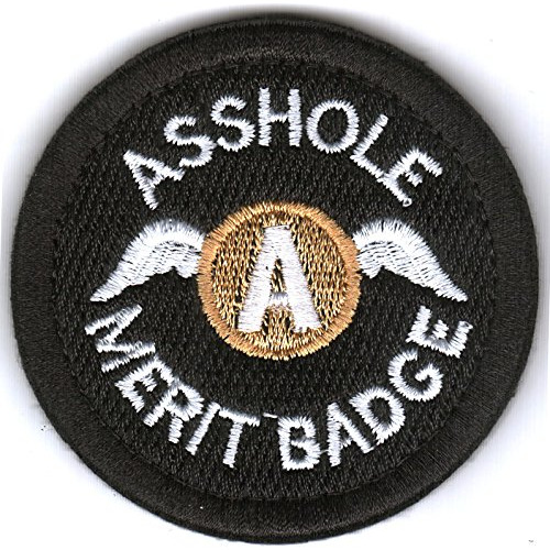 Wzt Asshole Merit Badge Morale - Parche Táctico (negro)