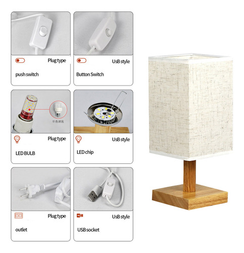 Lámpara De Mesa M For Dormitorio, Mesita De Noche Ajustable