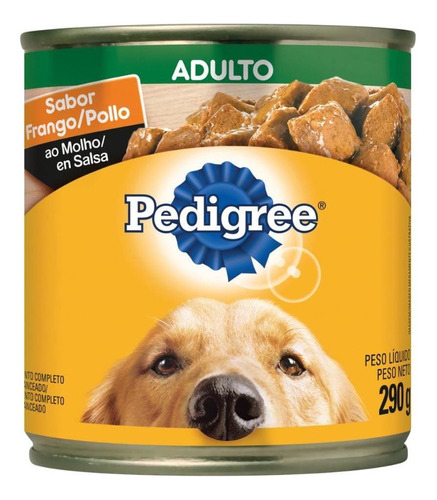 Ração Pedigree Para Cães Adultos Frango Ao Molho Lata 290g