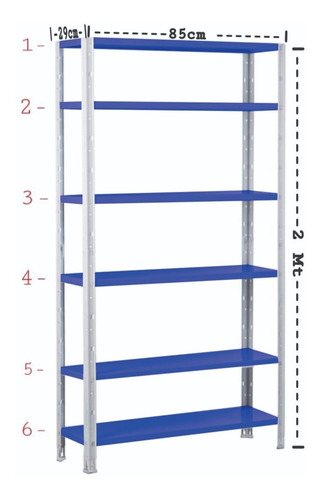 Estanteria Metalica Azul 6 Entre-paños