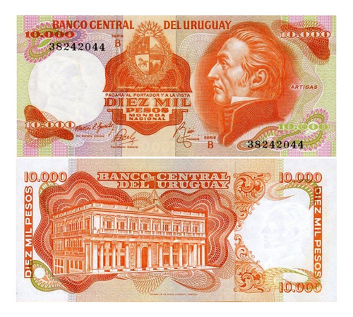 Grr-billete De Uruguay 10,000 Pesos 1974 - Artigas