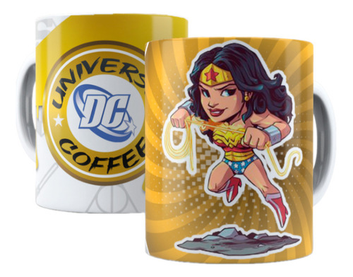 Taza Plastica  Personalizada Dccomic Mujer Maravilla