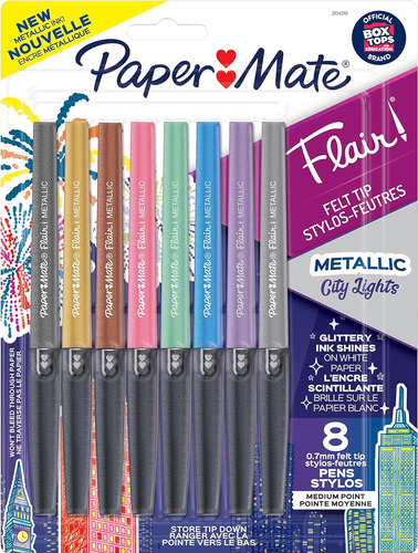 Bolígrafos Flair, Bolígrafos De Fieltro Metálicos, C...