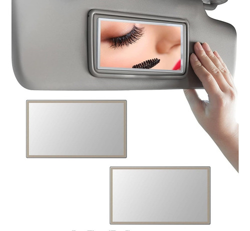 2pz Coche Sun Visor Viaje Maquillaje Espejo Acero Inoxidable