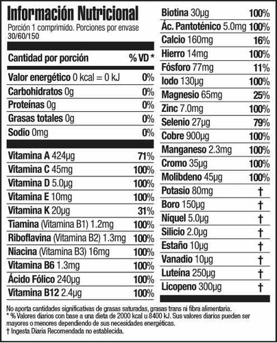 Pack X5 Multivitaminico Multimineral Reforzar Defensas X30