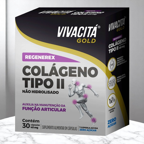 Kit 3x Colágeno Tipo Ii 2 Regenerex Vivacita Gold 30cápsulas