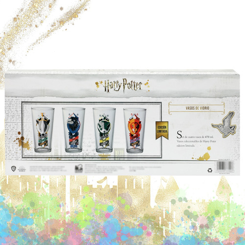 Vasos De Vidrio Harry Potter Coleccionable Color Transparente
