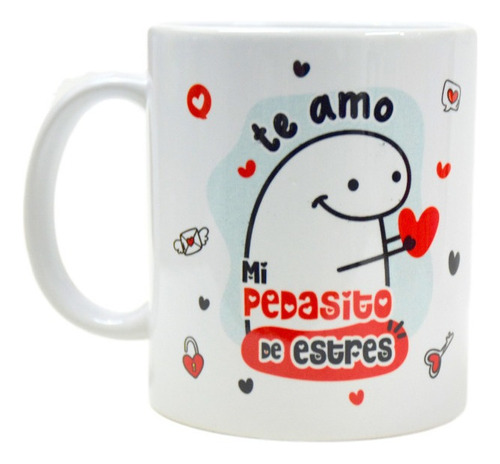 Taza De Ceramica, Flork, Te Amo, Para Pareja, 11oz, Estres