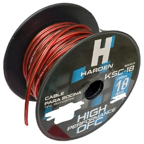 Cable Duplex Calibre 18 Bicolor Para Bocina Kapton, 15 Mts