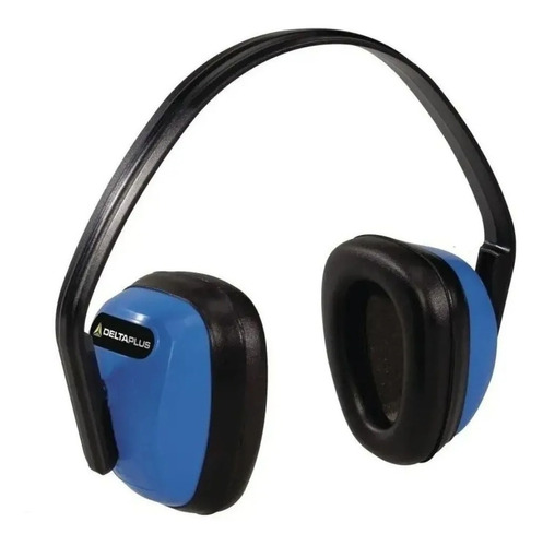 Protetor auditivo Deltaplus Spa3 Cup 108db Snr28 Db, faixa de cabeça, cor preta
