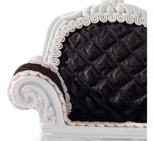 Sofá Individual En Miniatura Para Casa De Muñecas A Negro