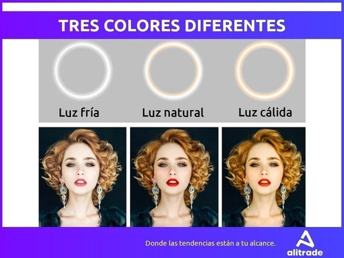 Imagen 3 de 10 de Aro De Luz Led Grande 26 Cm Celular Fotos Con Tripode 2.10mt