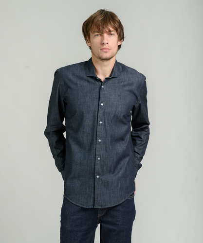 Camisa Manga Larga Hombre Wrangler Slim Denim