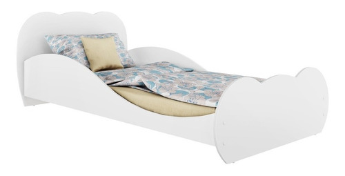 Cama Sencilla Juvenil Solteiro Blanco + Colchon 104 X 193cm 