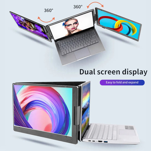 Extensor De Monitor Portátil De 14 Pulgadas, Triple Portátil