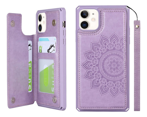 Funda Para iPhone 11 Morado Piel Sintetica-31
