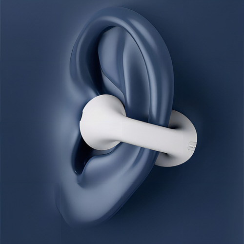 Fone De Ouvido Ear-clip Bluetooth Por Condução Ossea Clipe Cor Branco