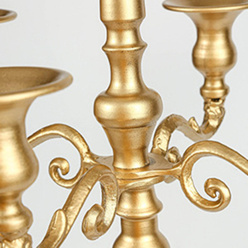 Castiçal Com Candelabro De 5 Ramos Para Dourado 23x63cm