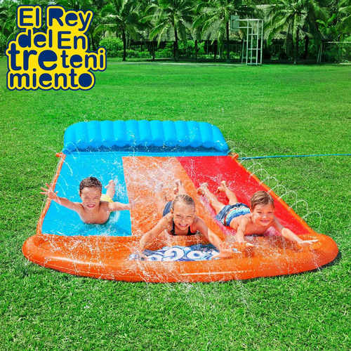 Imagen 4 de 8 de Tobogán Bestway Pista Deslizante Triple H2o Go Agua - El Rey