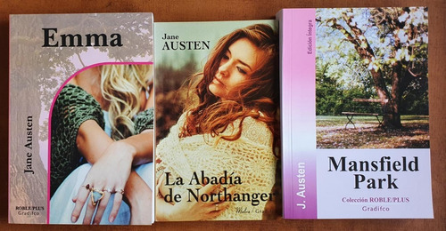 Lote X 3 Libros Jane Austen Gradifco Emma Mansfield Abadía