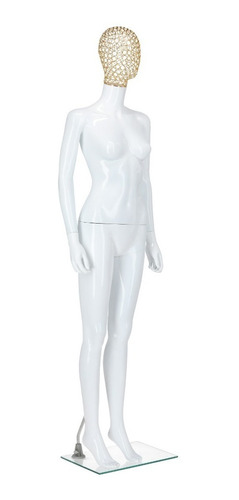 Maniquie De Dama Plastico Cabeza Oro