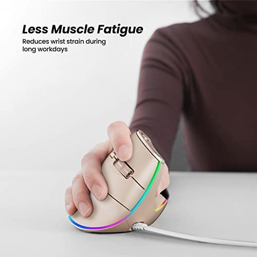 Ratón Vertical Con Cable Nulea, Ratón Óptico Ergonómico Usb