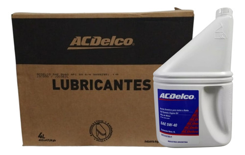 Aceite Sintetico Acdelco 5w40 Caja 6 X 4 Litros 100%