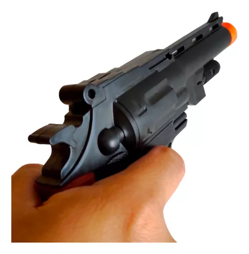 Arma Brinquedo Pistola Revolver 38 Com Distintivo Policial