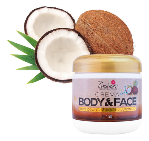 Crema Corporal Cara Cuerpo Con Coco, Acido Hialurónico
