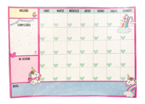 Pizarra Calendario Iman Organizador Semanal Decco Planning