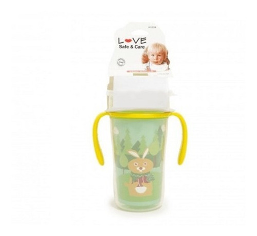 Vaso Magico Bebe Con Asas Y Tapa Involcable 270ml Love 9149