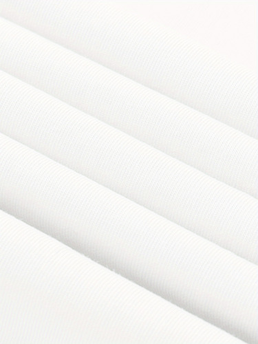 Camiseta Clásica Blanca De Cuello Redondo Para Hombre -