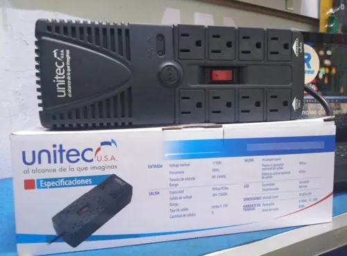 Regulador De Voltaje Unitec Con Supresor De Picos U-1200