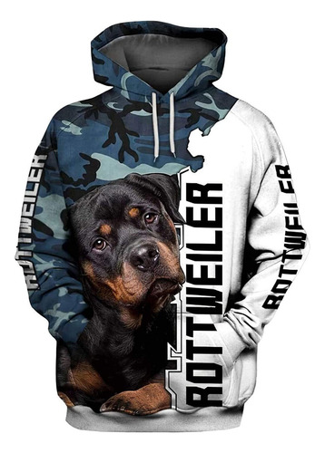 Ty Hipster Unisex Rottweiler Camuflaje Perro 3d Sudaderas Su