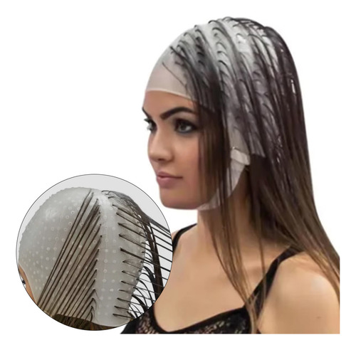 T 2 Gorra Para Tinte Mechas Silicon Color Blanco Con 2