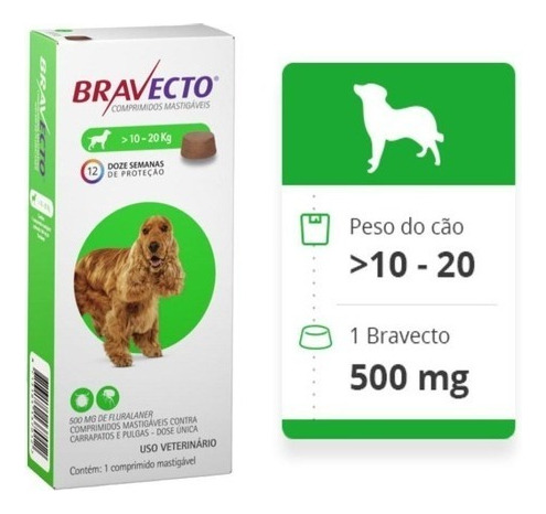 Bravecto P/ Cães De 10 A 20kg Verde